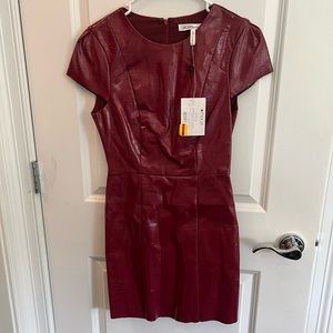 BCBG Red Leather Dress